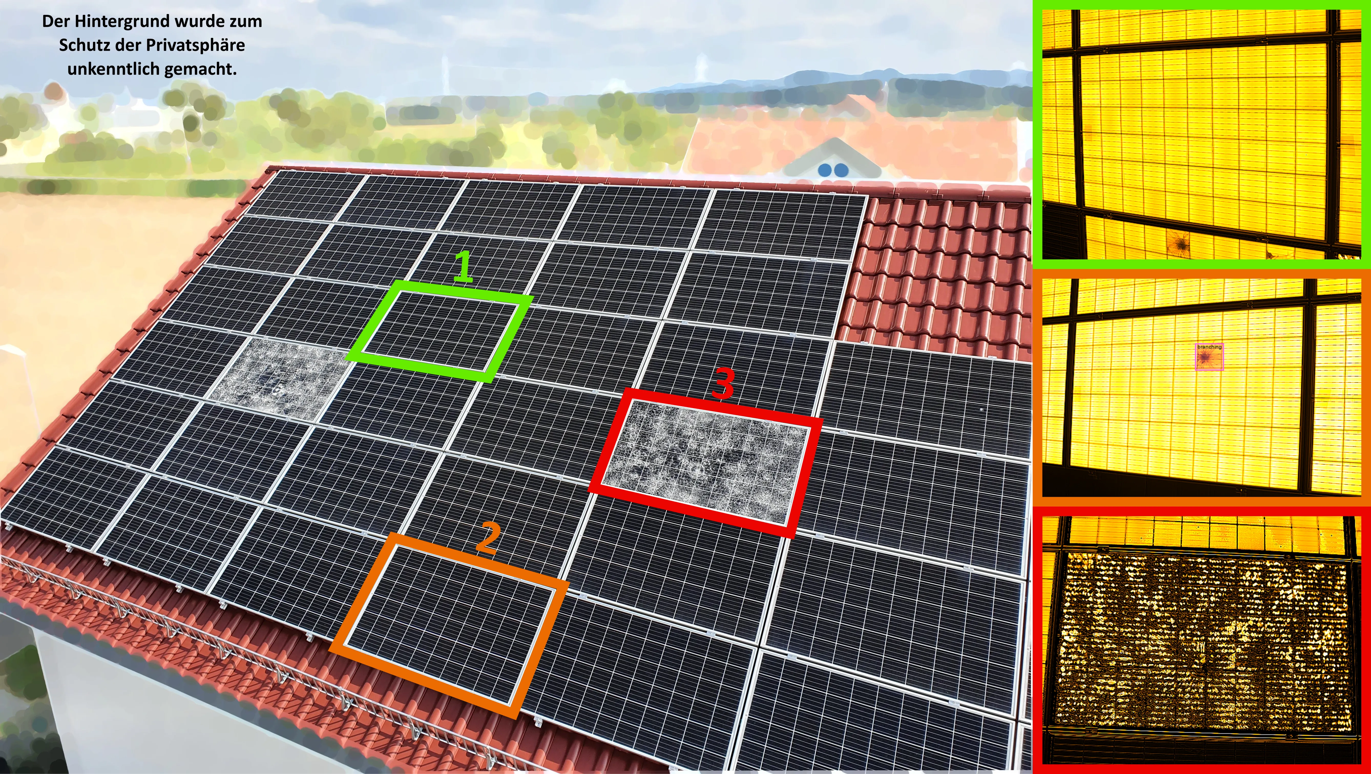 Typische Schadensbilder einer PV-Anlage mit Hagelschaden
