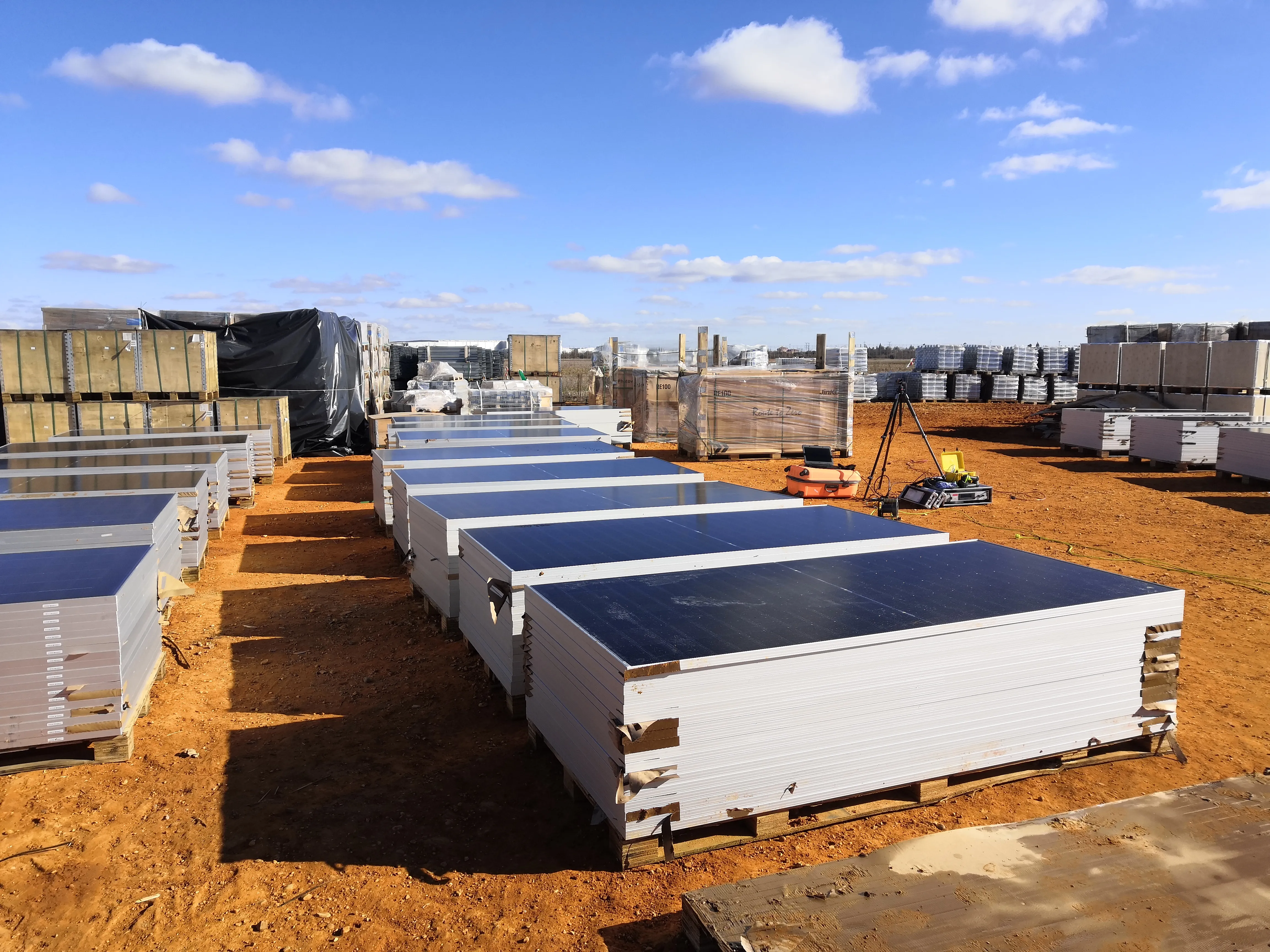 PV-modules after the electroluminescence testing as quality control