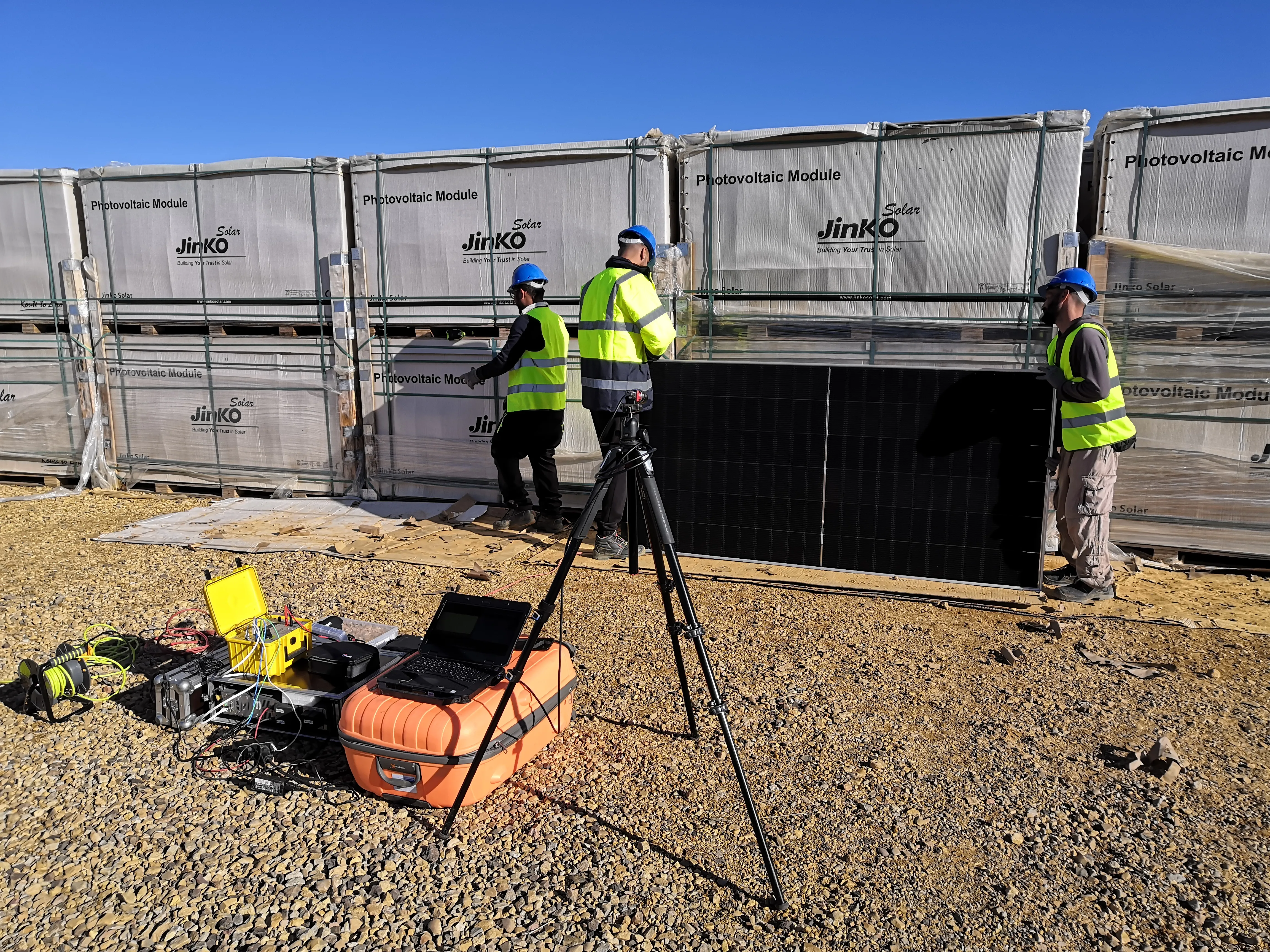 Daylight Electroluminescence imaging of a PV module